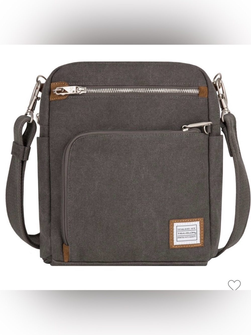 Travelon Anti-Theft Heritage Tour Bag. Pewter.